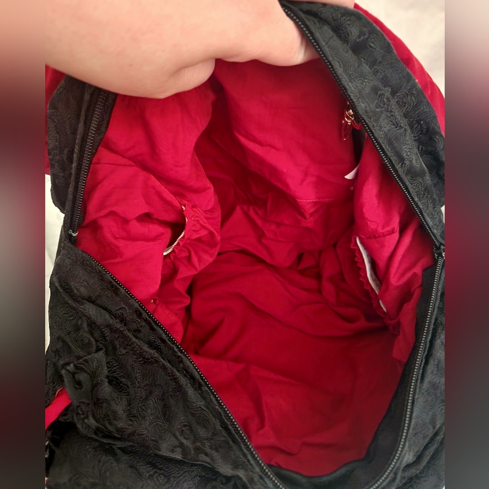 Petunia Pickle Bottom Floral/Dragon Design Black and Red Diaper Bag/Backpack - Picture 9 of 13